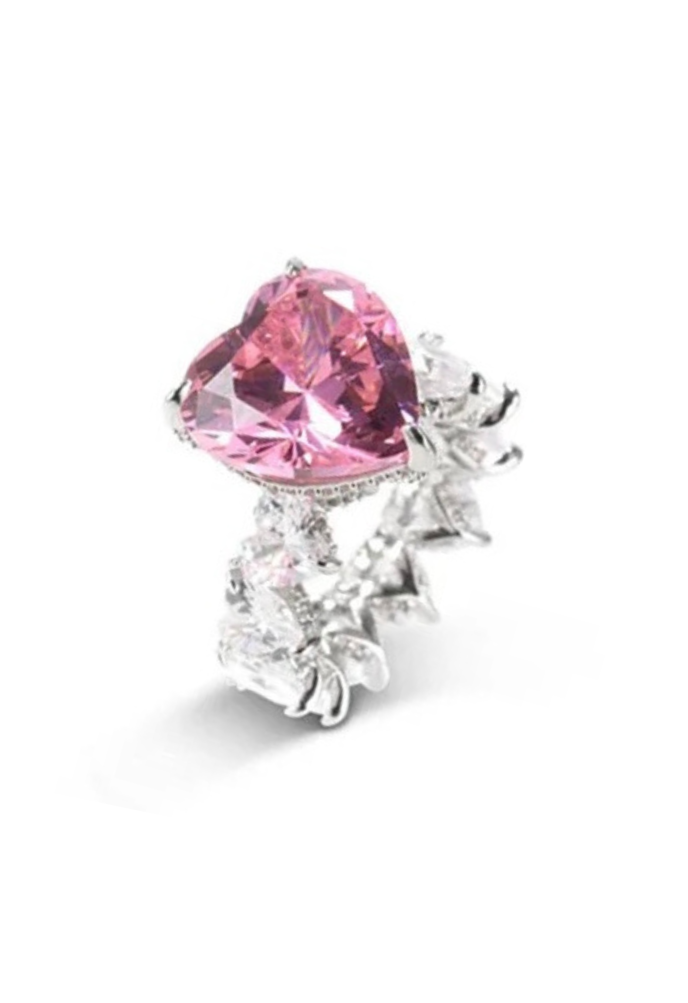 Queen Heart Cubic Zirconia Ring- Pink
