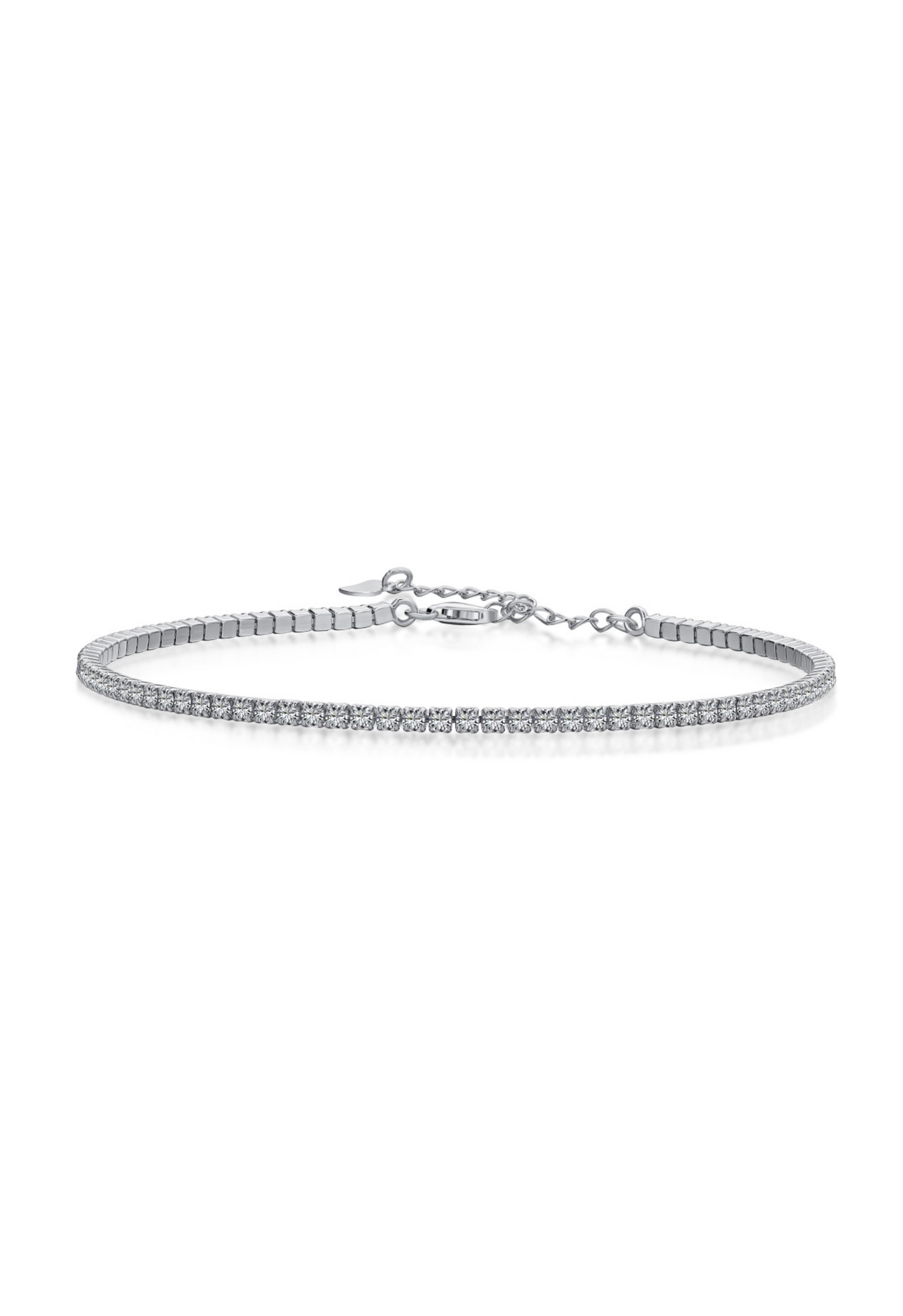 Yara Sterling Silver Icy Tennis Anklet- Silver