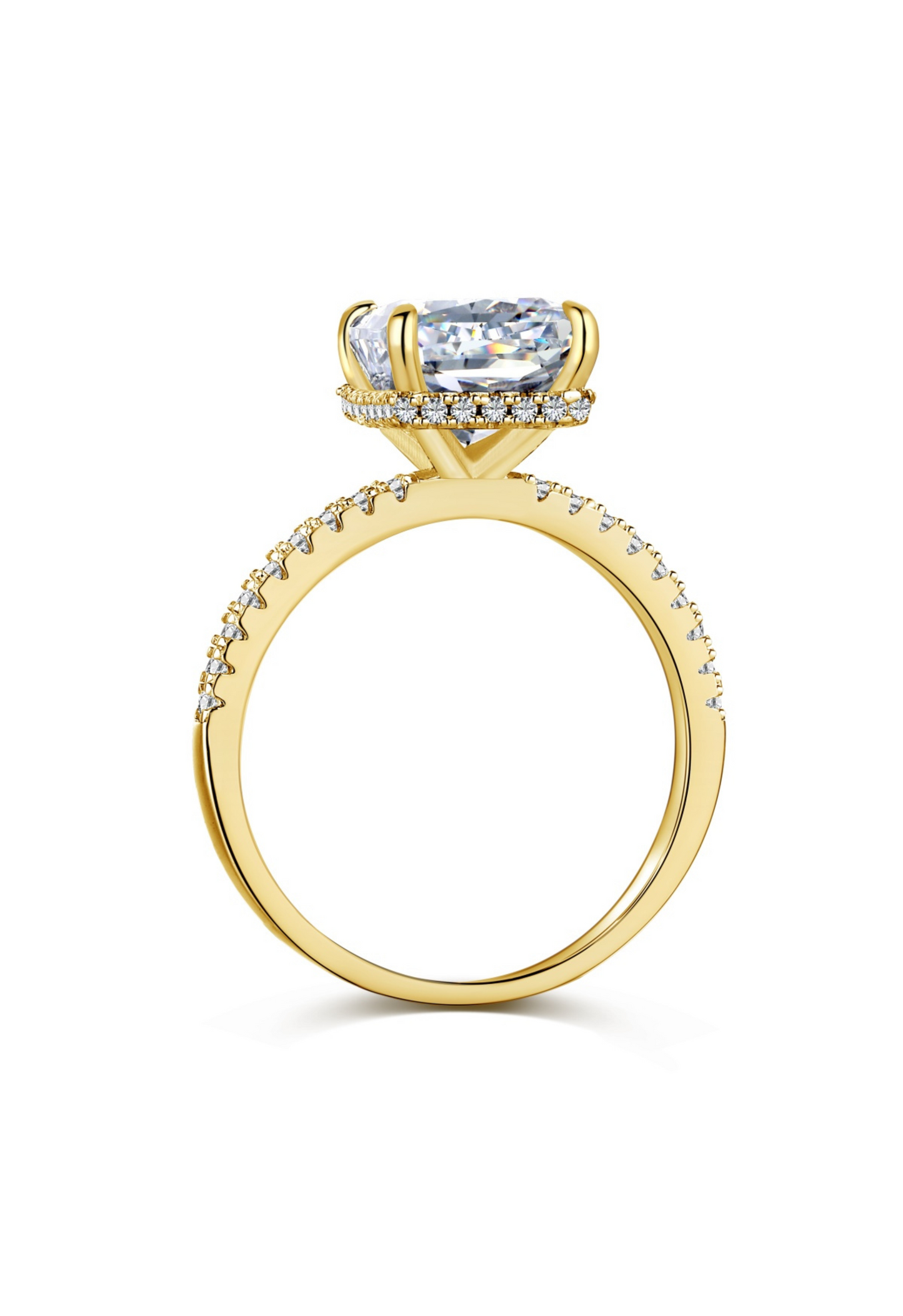 Cecilia Radiant Cut Sterling Silver Ring- Gold