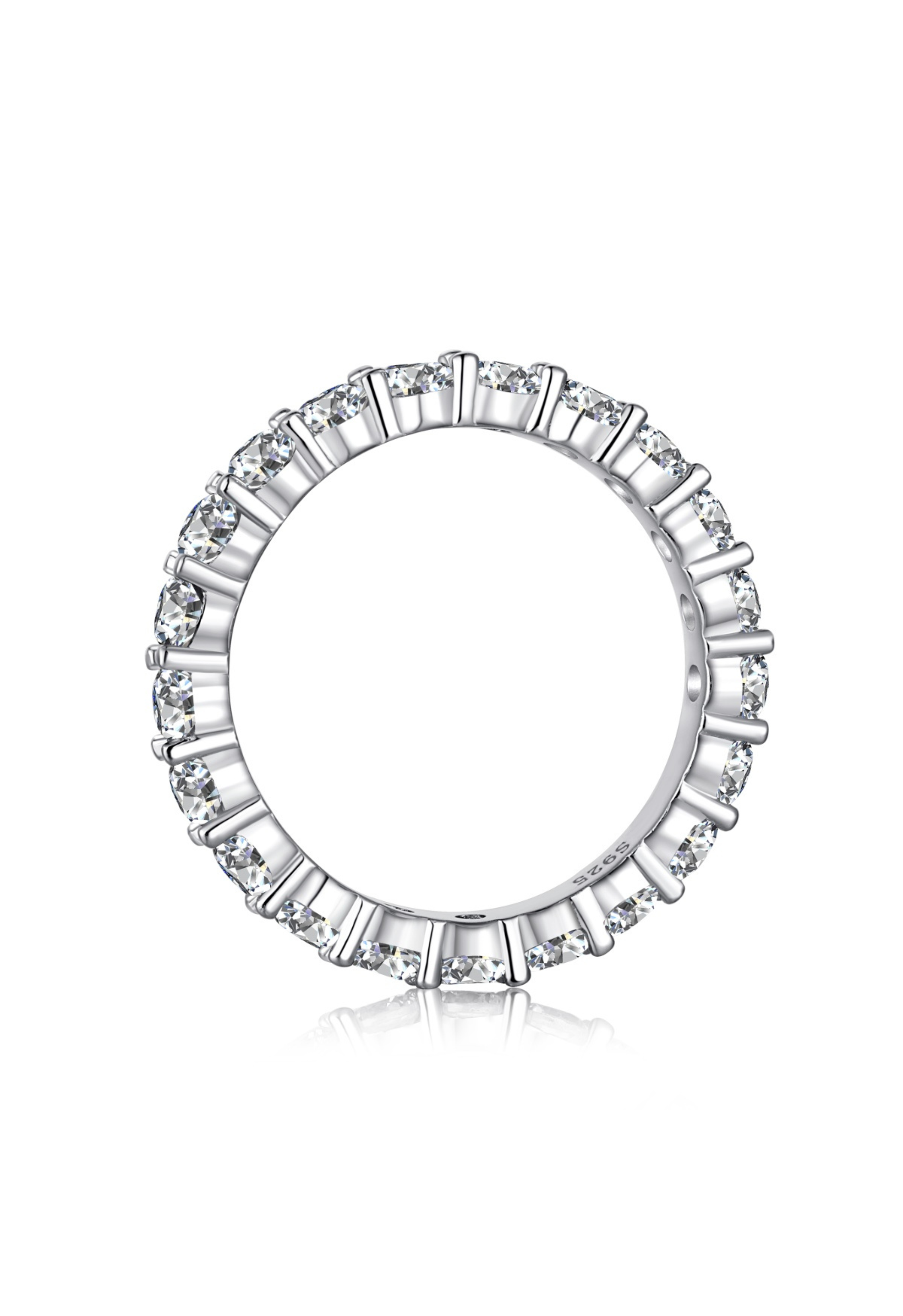 Eva Round Cut Eternity Band Sterling Silver Ring- Silver (Pre-Order)