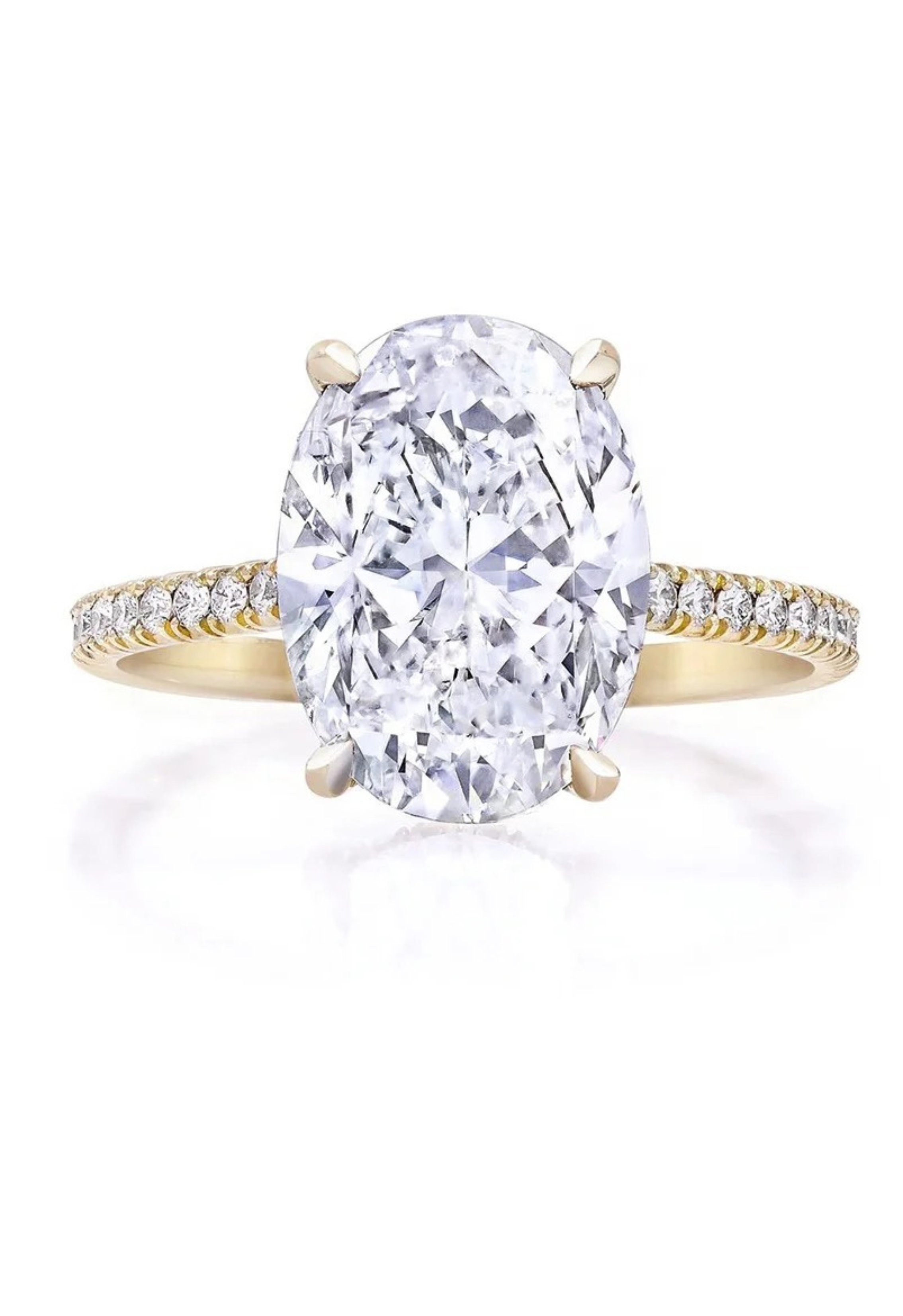 Anastasia Oval Cut Sterling Silver Ring- Gold