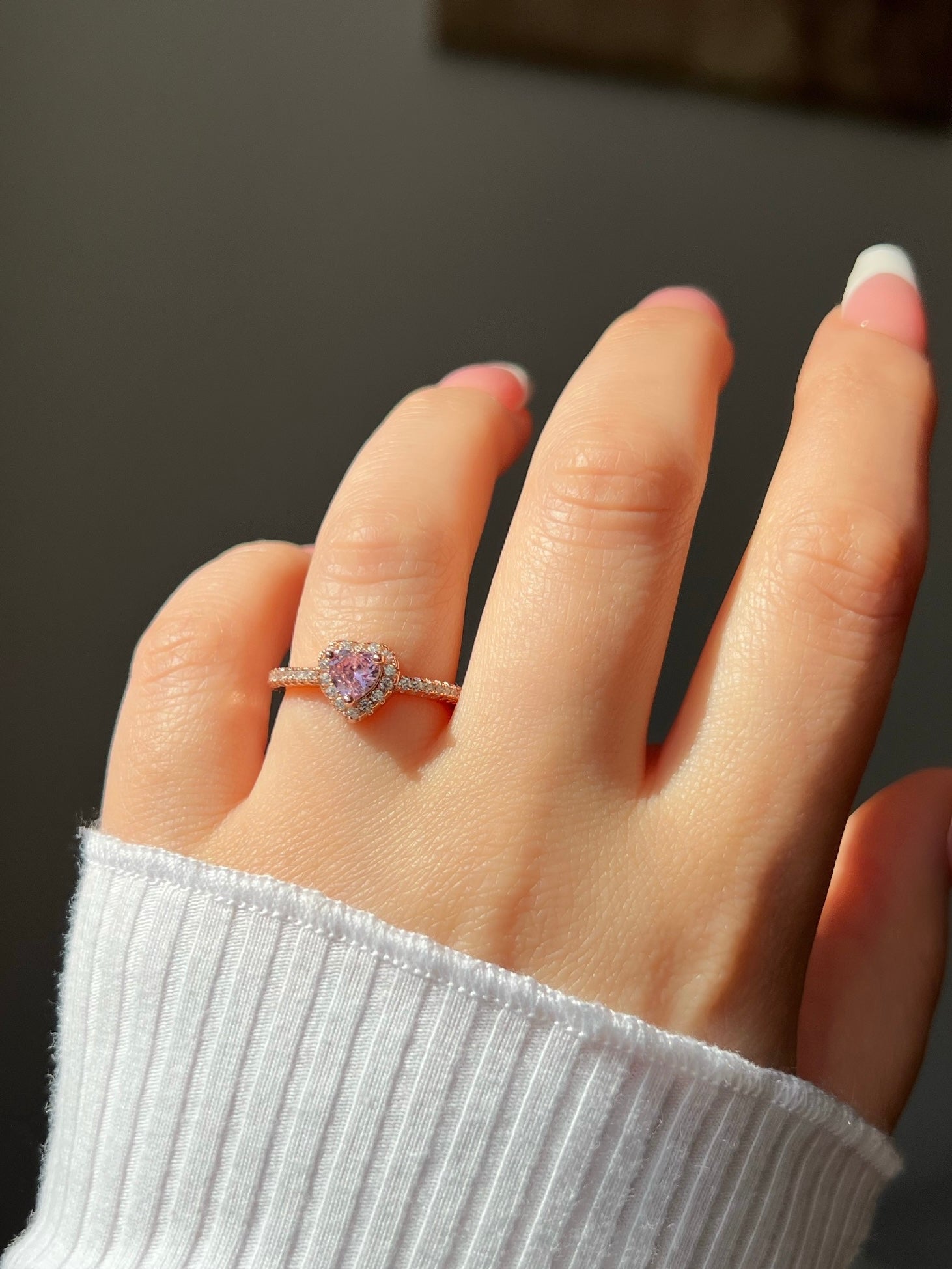 Amazon.com: 925 Sterling Silver Shiny Full Diamond Gemstone Ring Heart- Shaped Cubic Zirconia Rings CZ Diamond Multi Row Ring Eternity Engagement  Wedding Band Ring for Women (US Code 10)