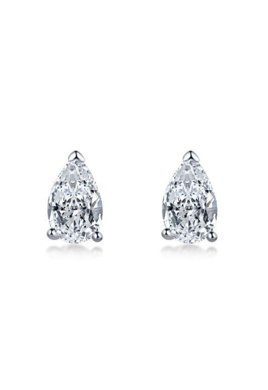 Alana Pear Cut Sterling Silver Earrings