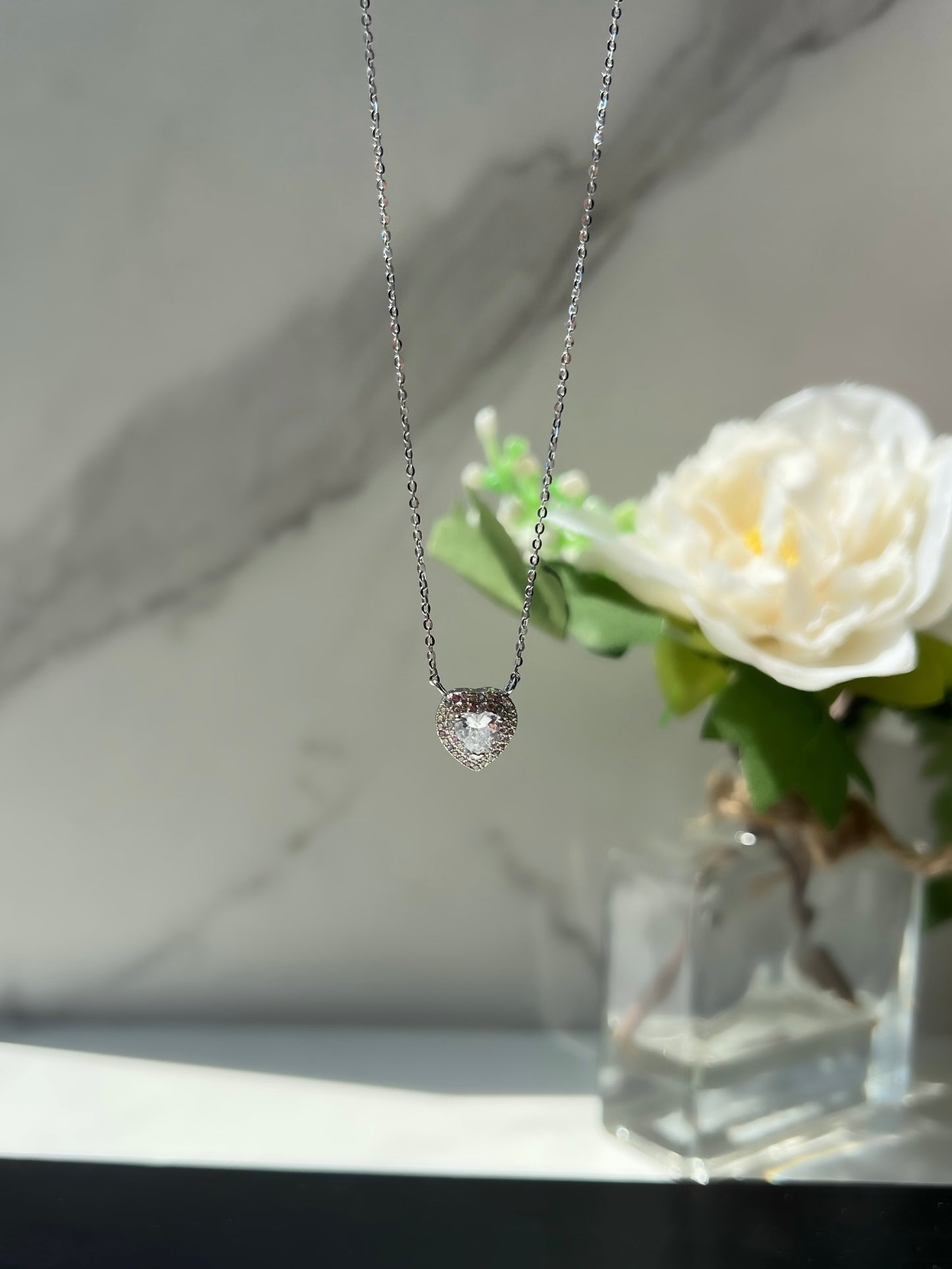 Ela Colourful Heart Sterling Silver Pendant Necklace