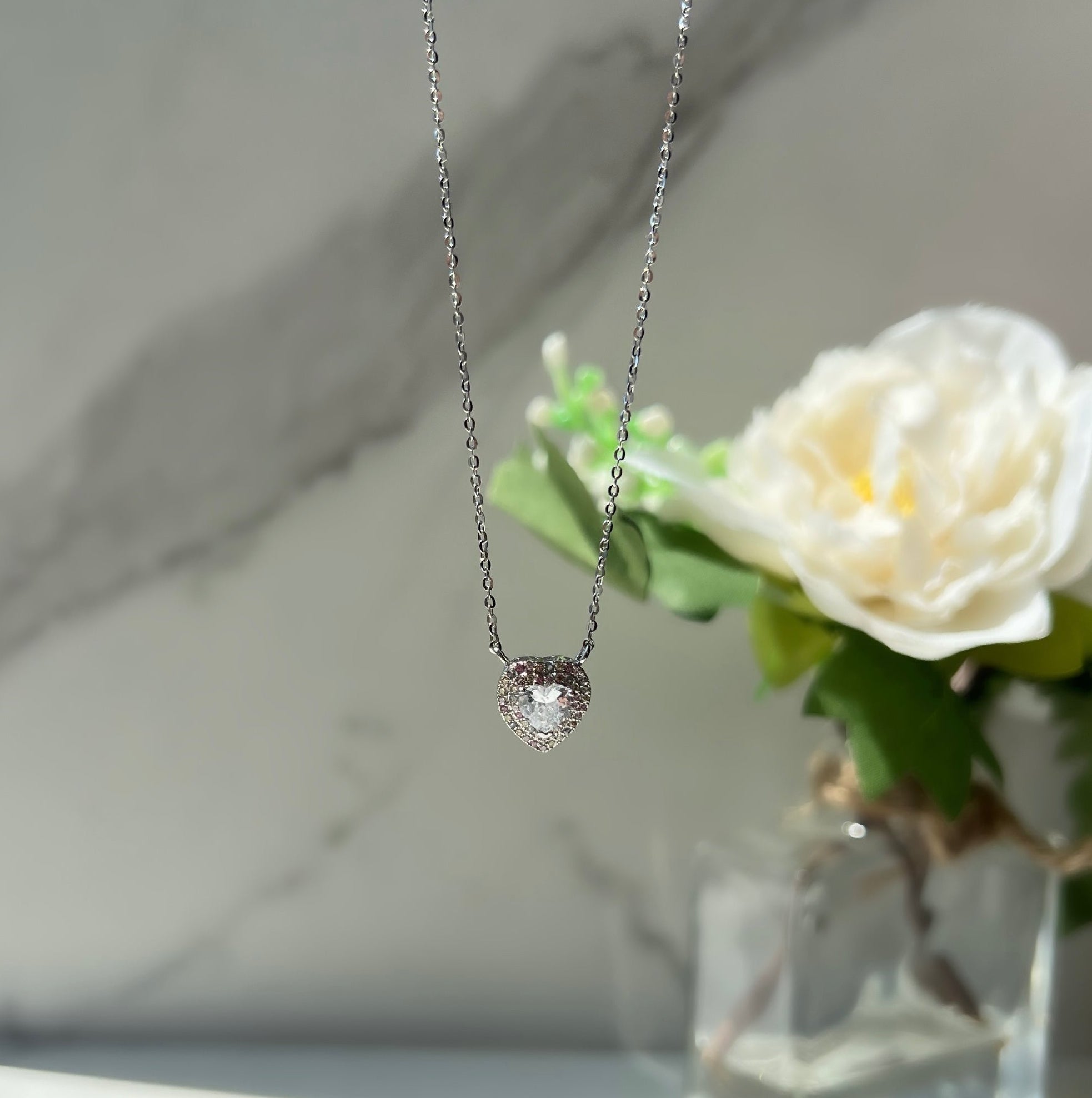 Ela Colourful Heart Sterling Silver Pendant Necklace