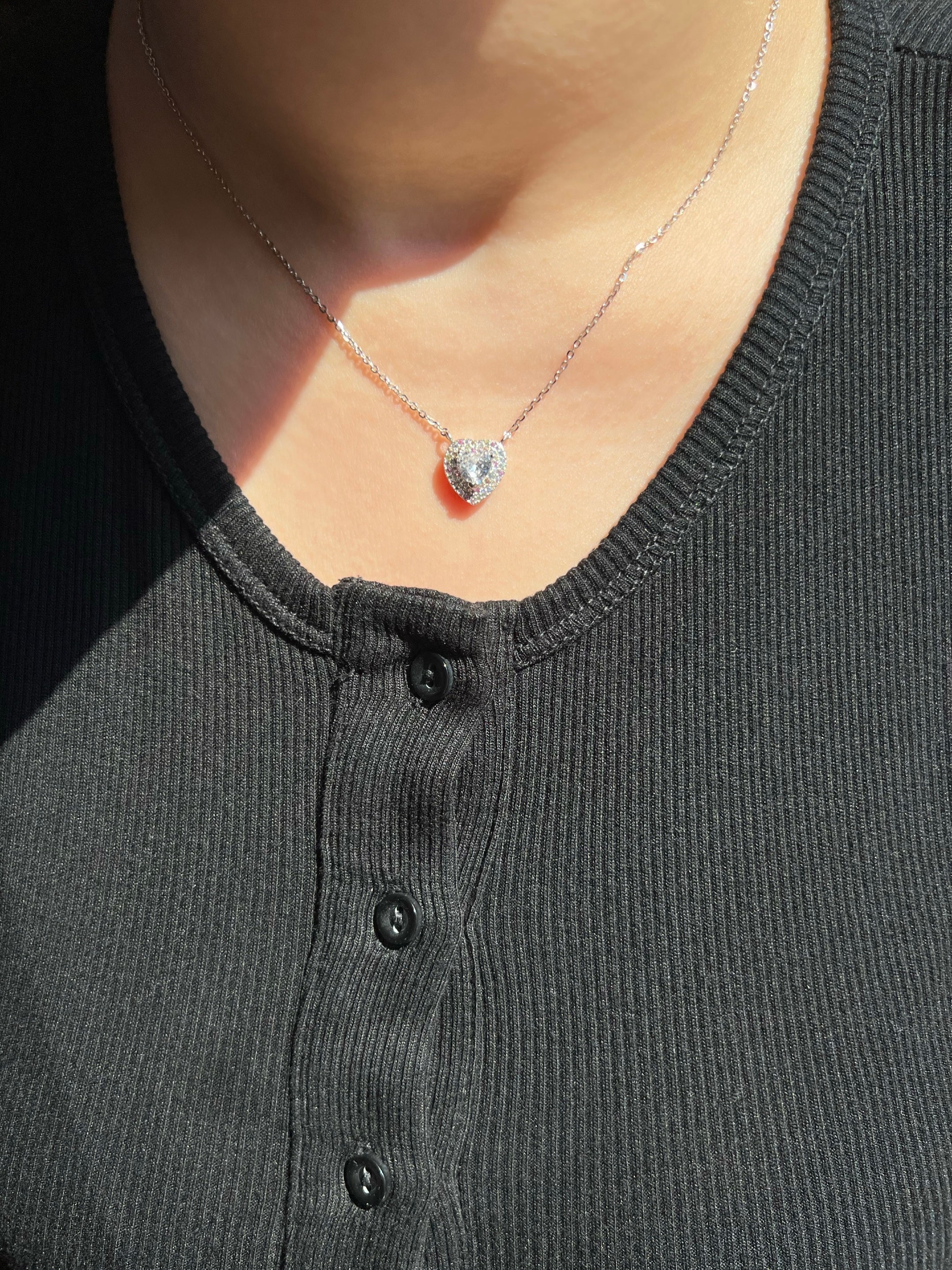 Ela Colourful Heart Sterling Silver Pendant Necklace