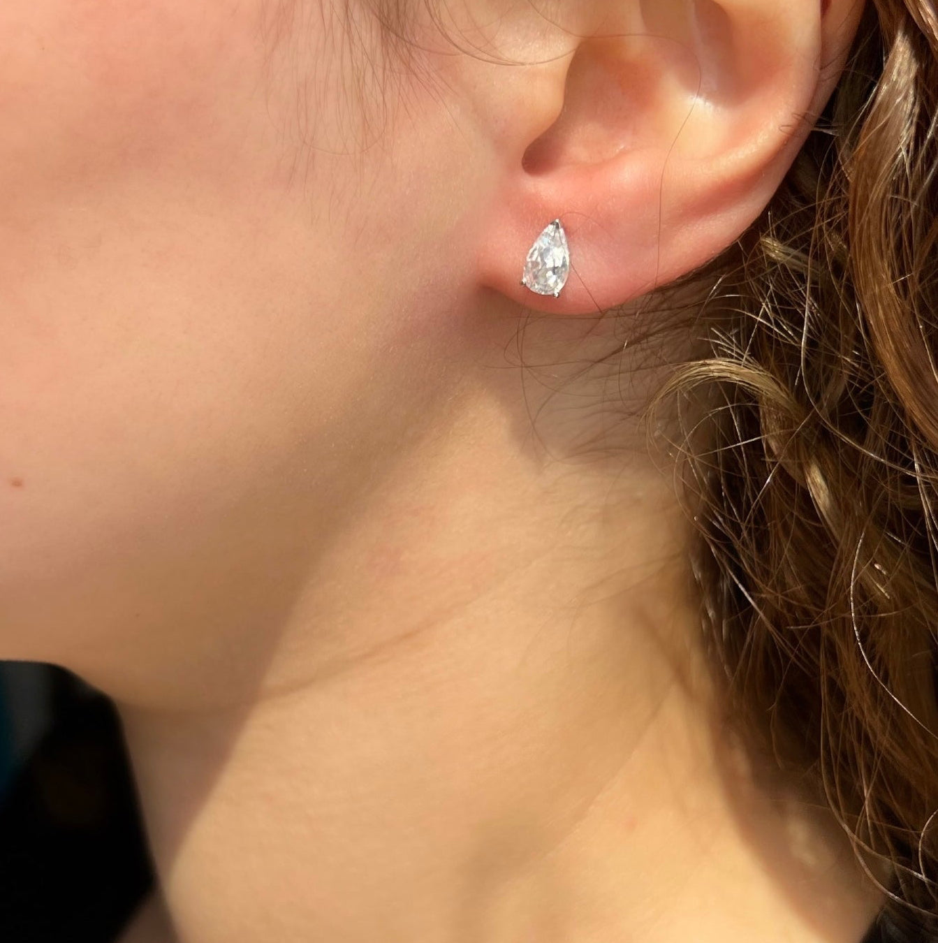 Alana Pear Cut Sterling Silver Earrings (Pre-Order)