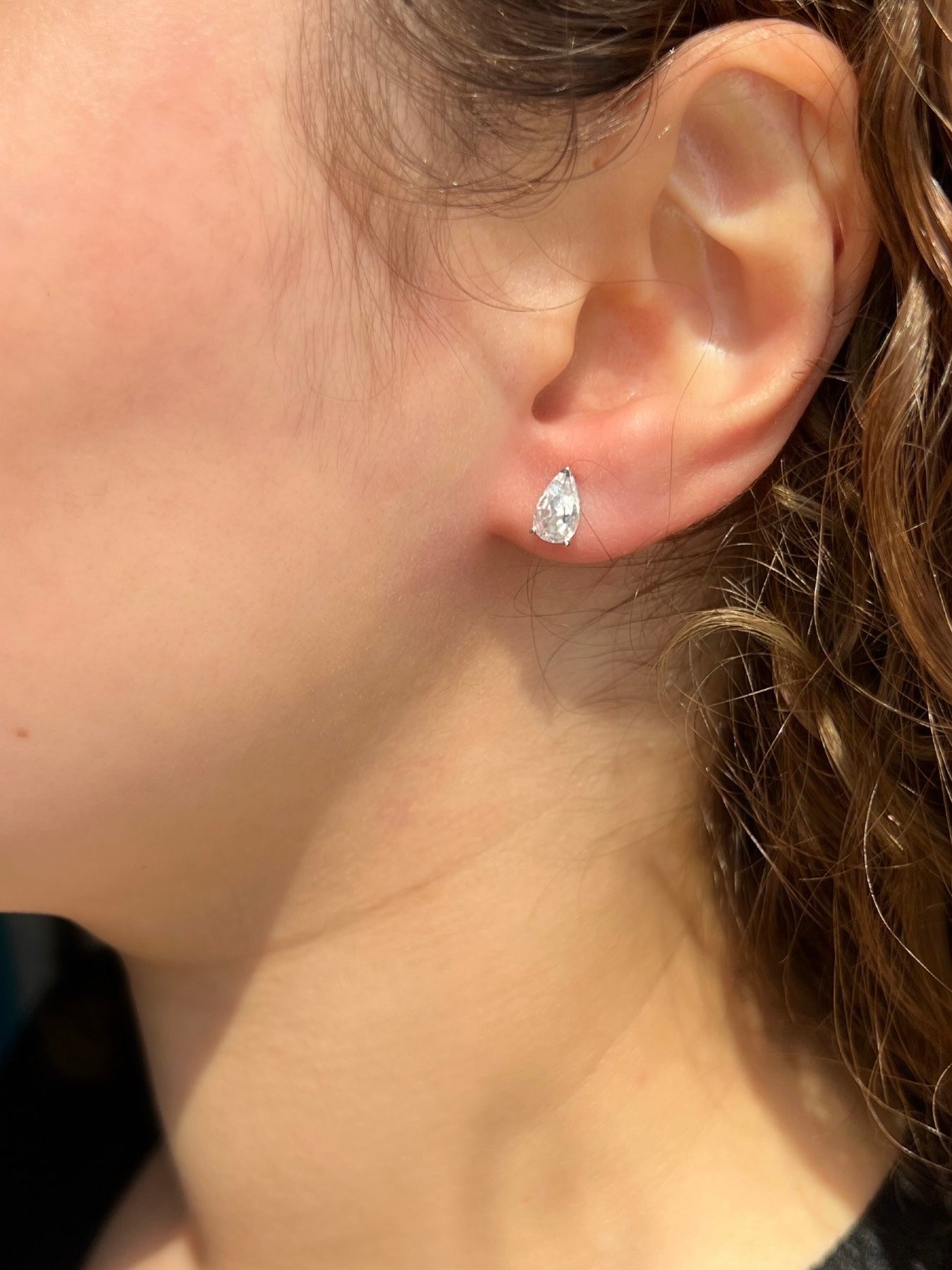 Alana Pear Cut Sterling Silver Earrings