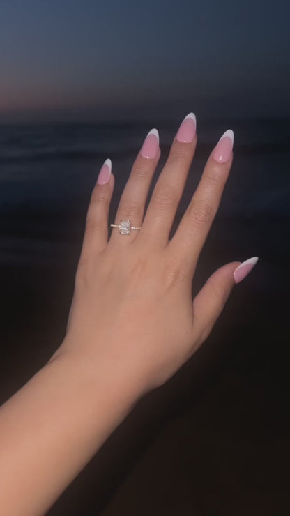 Mini Cecilia Radiant Cut Sterling Silver Ring- Gold (Pre-Order)