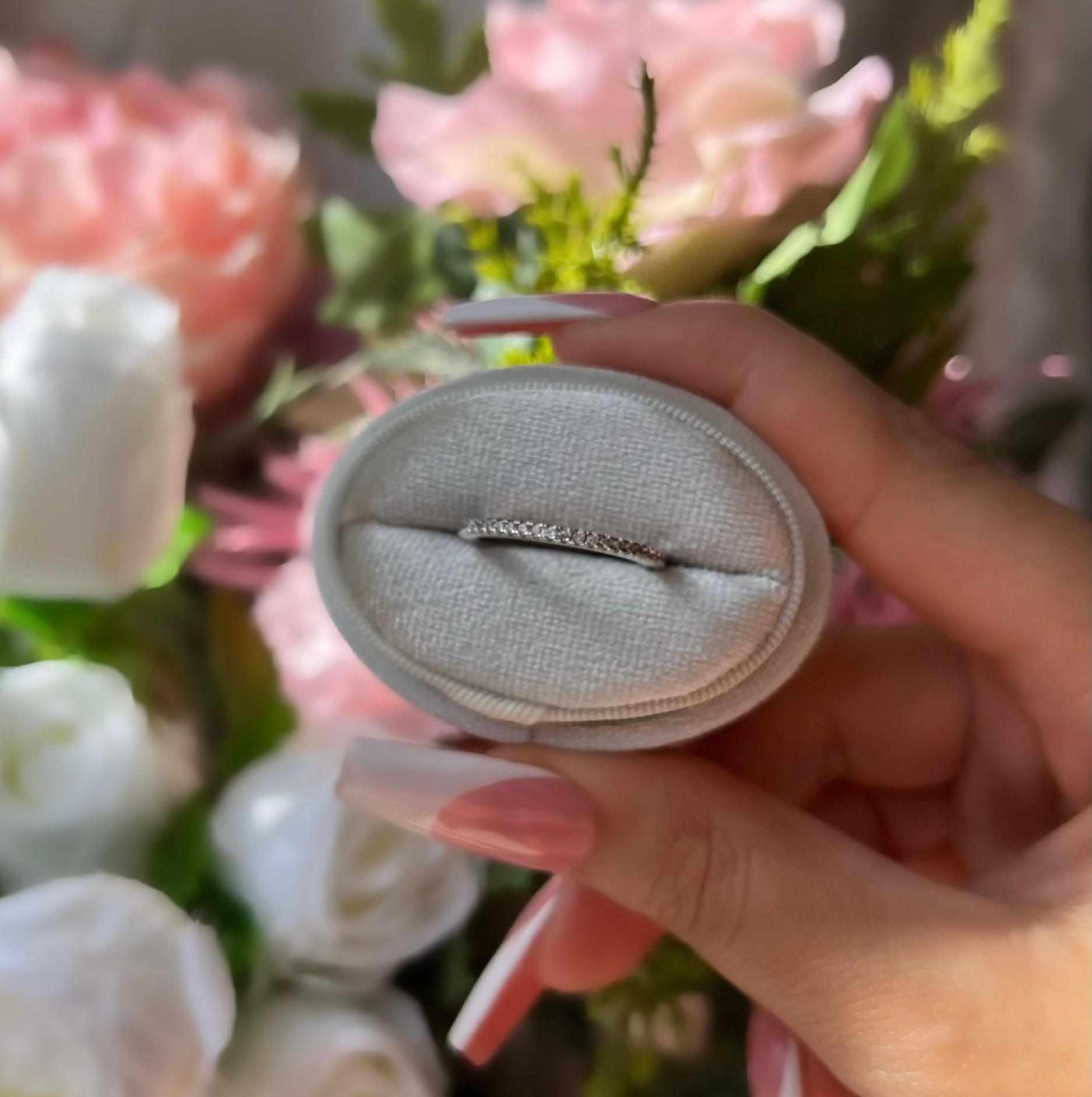 Eternity Pave Band Sterling Silver Ring