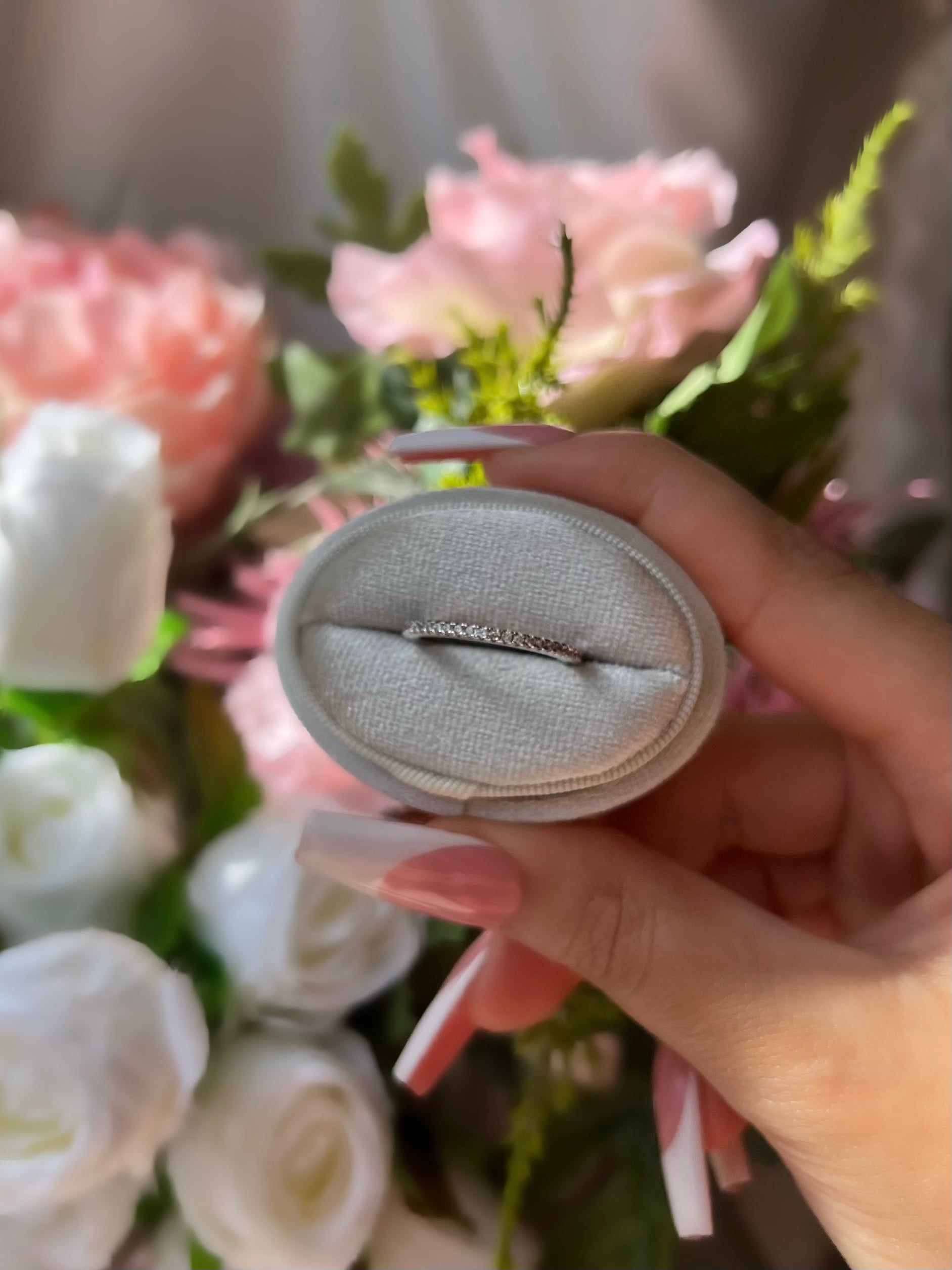 Eternity Pave Band Sterling Silver Ring