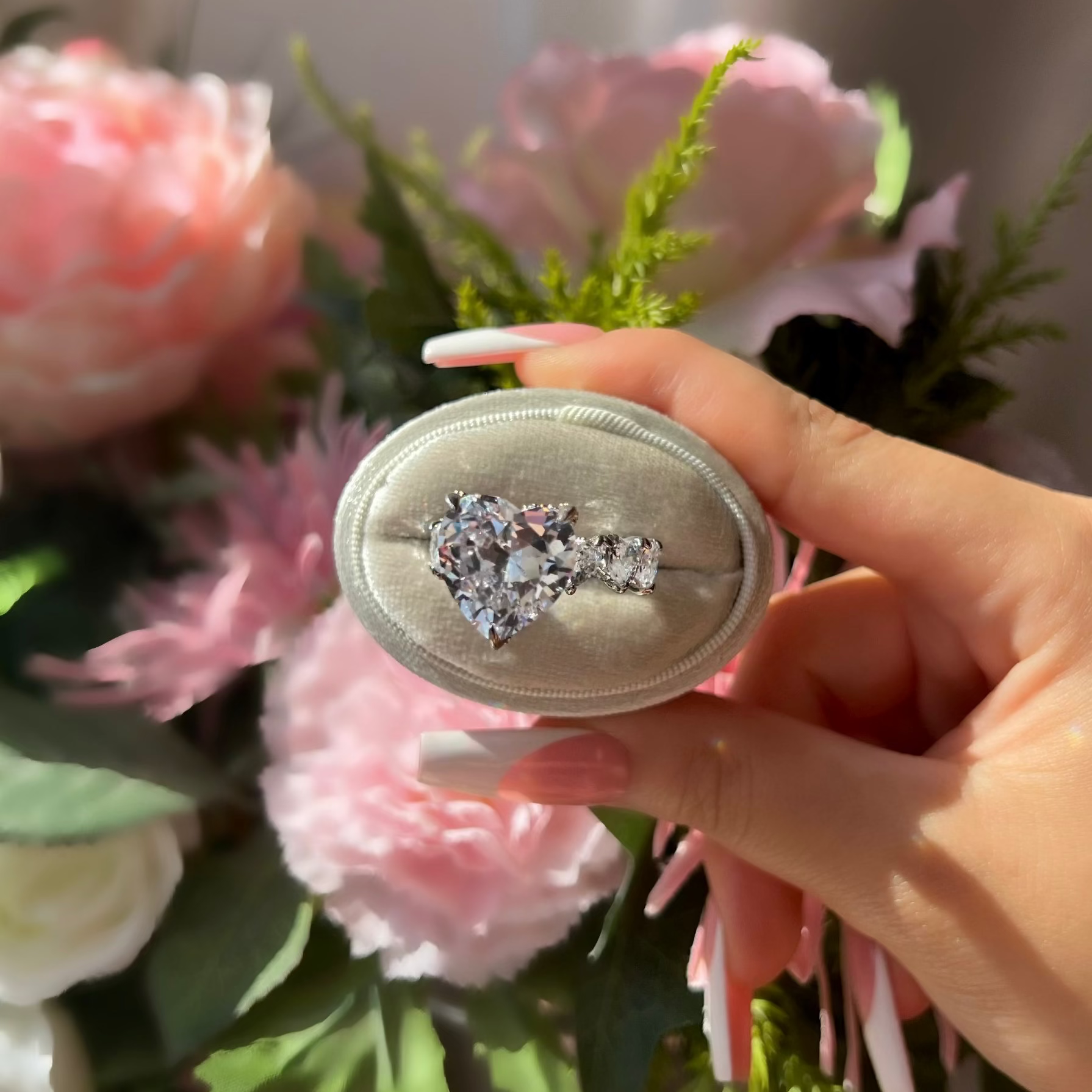 Queen Heart Cubic Zirconia Ring- Silver