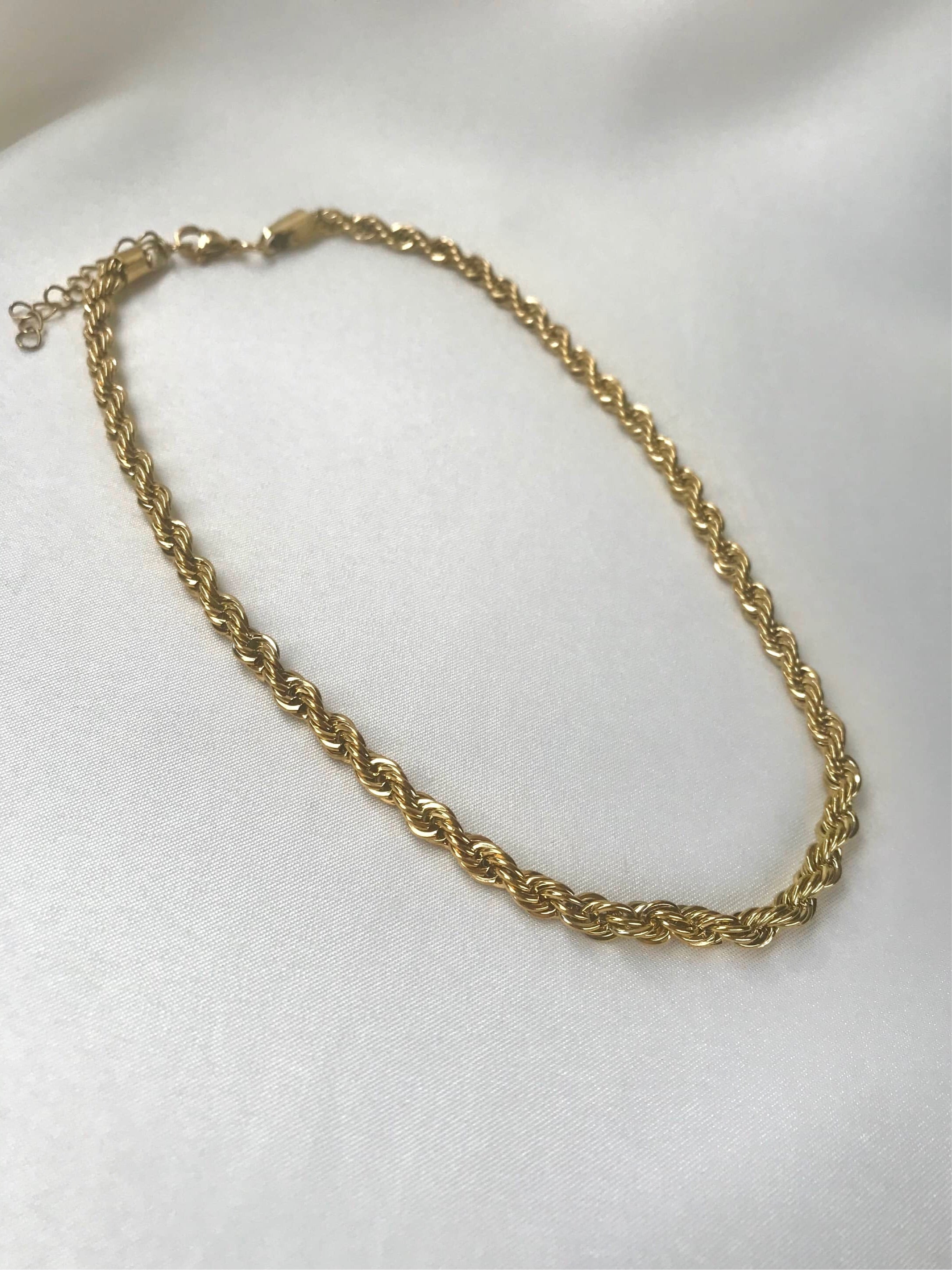 Gold Twist Rope Chain Necklace- 5mm
