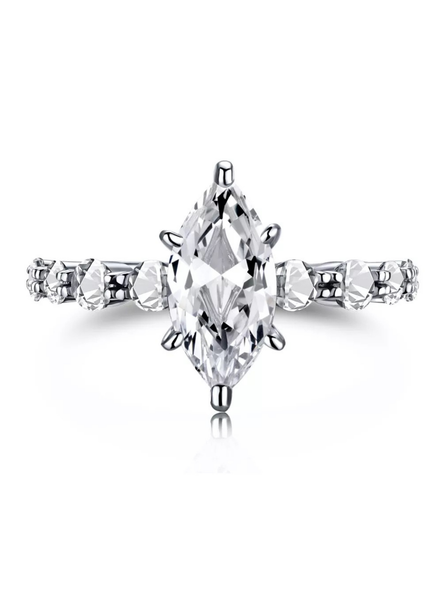 Bella Marquise Cut Sterling Silver Ring