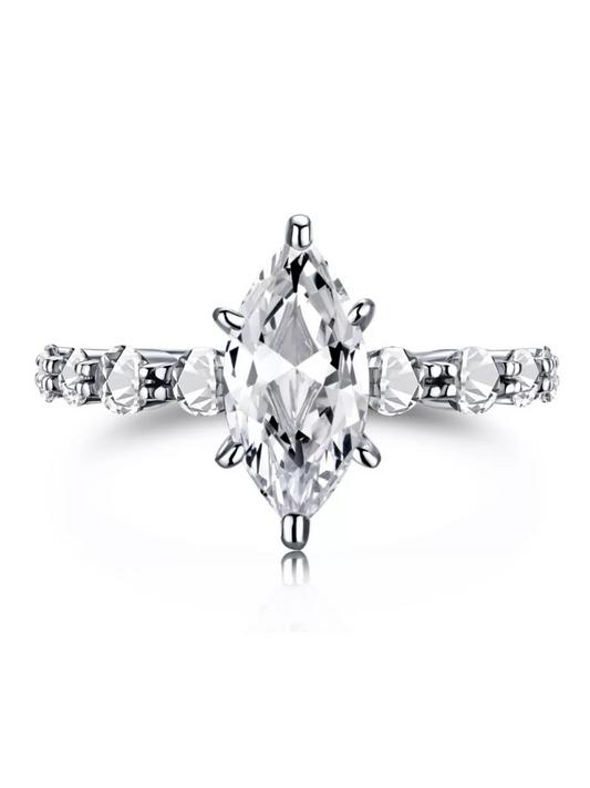 Bella Marquise Cut Sterling Silver Ring