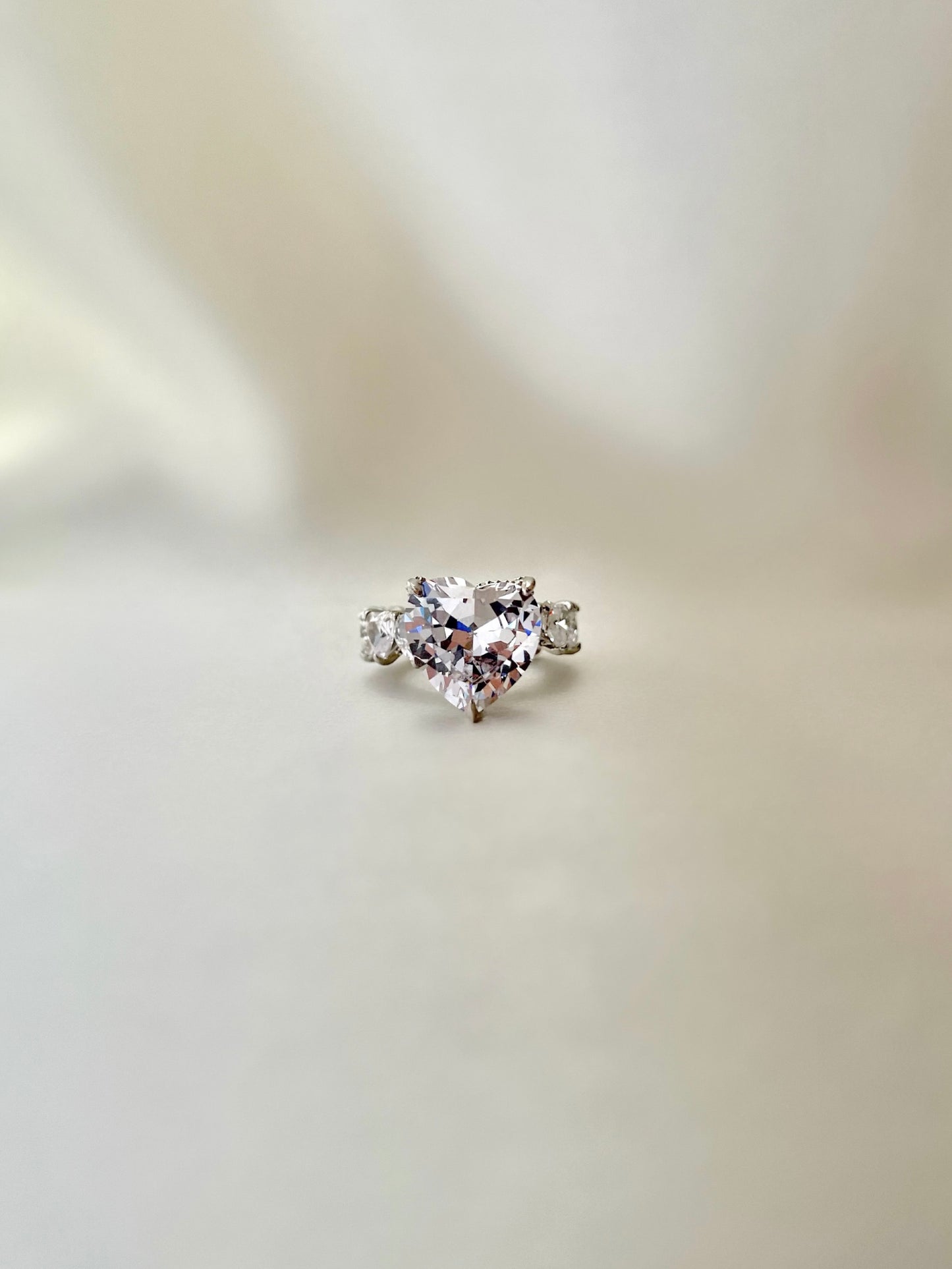 Queen Heart Cubic Zirconia Ring- Silver