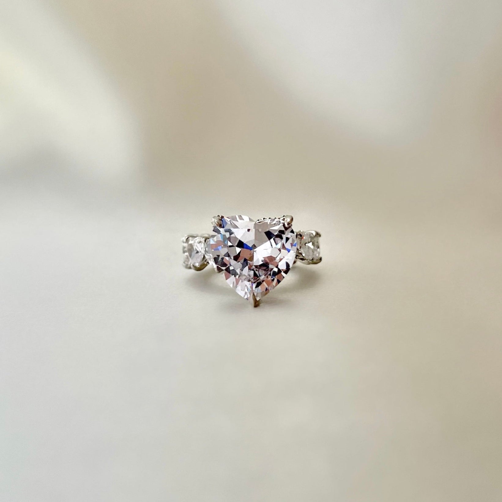 Queen Heart Cubic Zirconia Ring- Silver