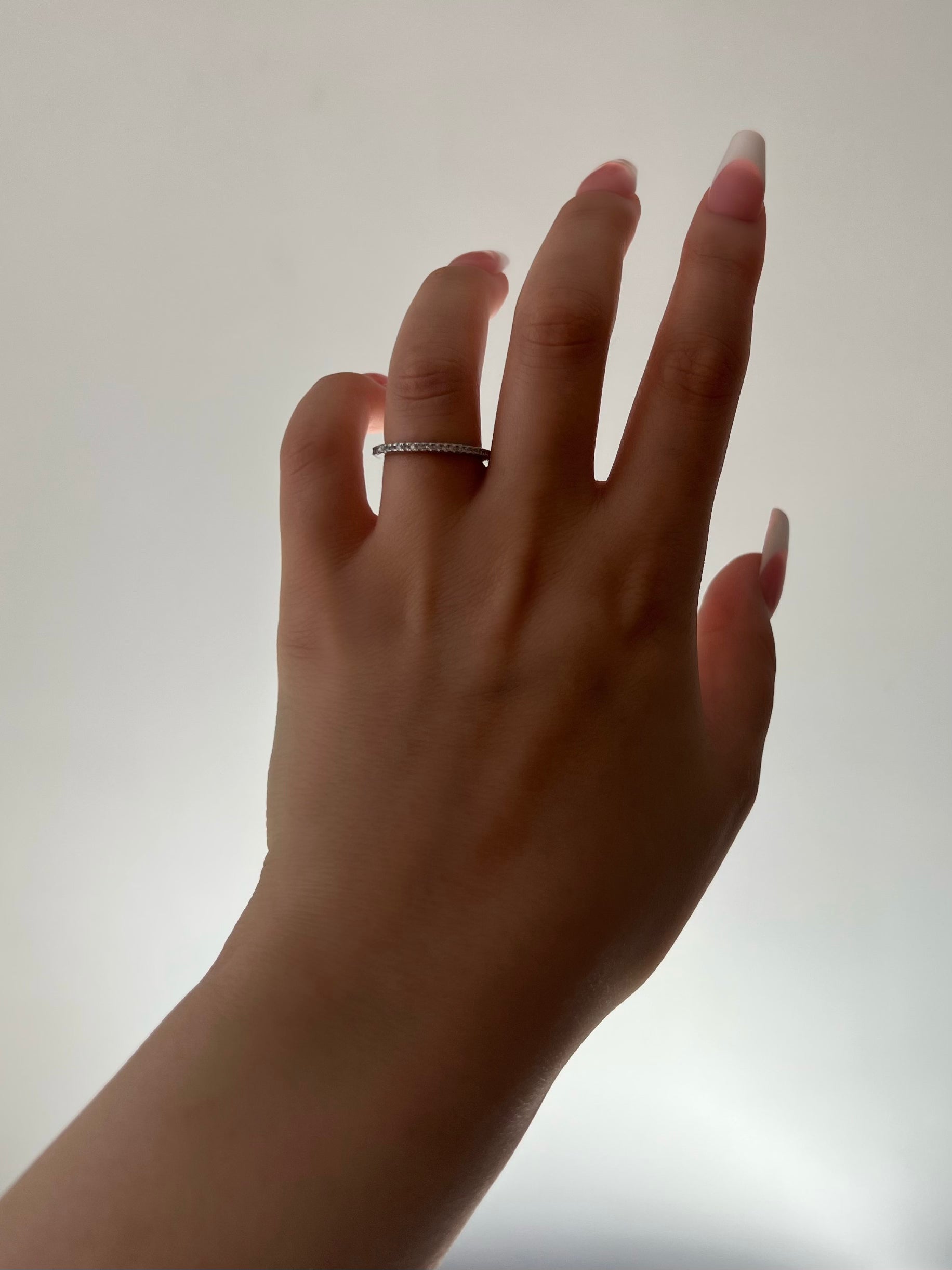 Eternity Pave Band Sterling Silver Ring