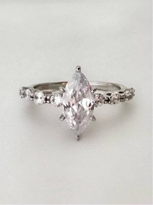 Bella Marquise Cut Sterling Silver Ring