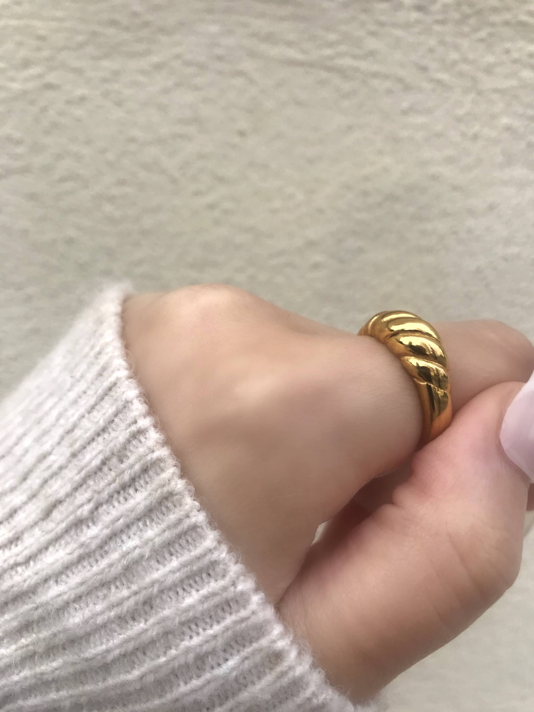 Helena Gold Croissant Ring