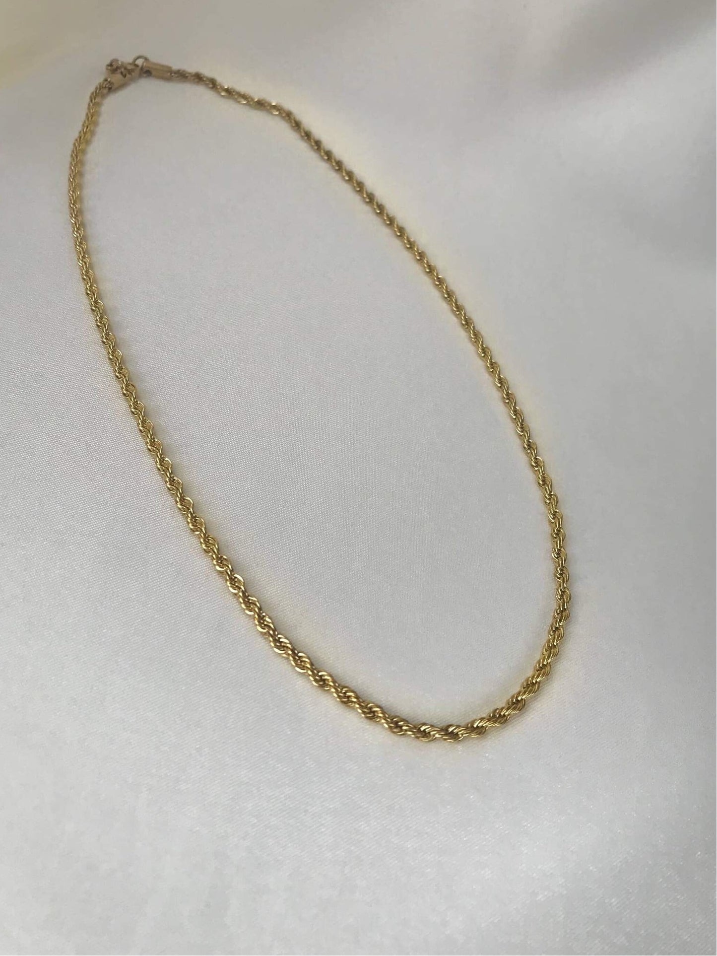 Gold Twist Rope Chain Necklace- 3mm