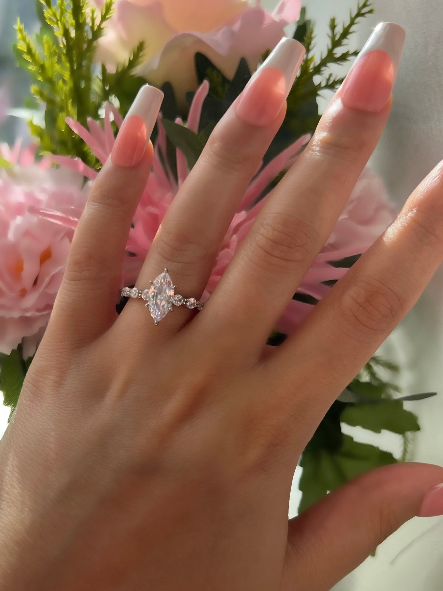Bella Marquise Cut Sterling Silver Ring