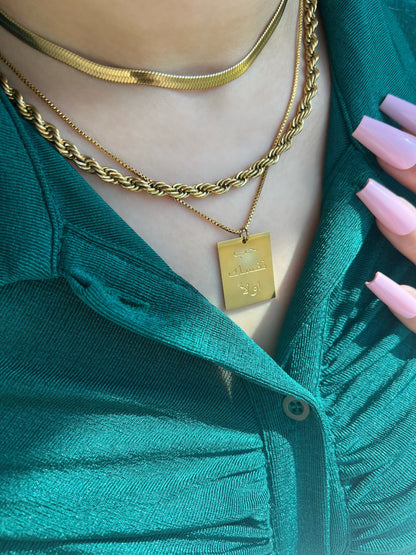 ‘Love Yourself First’ Arabic Pendant Necklace