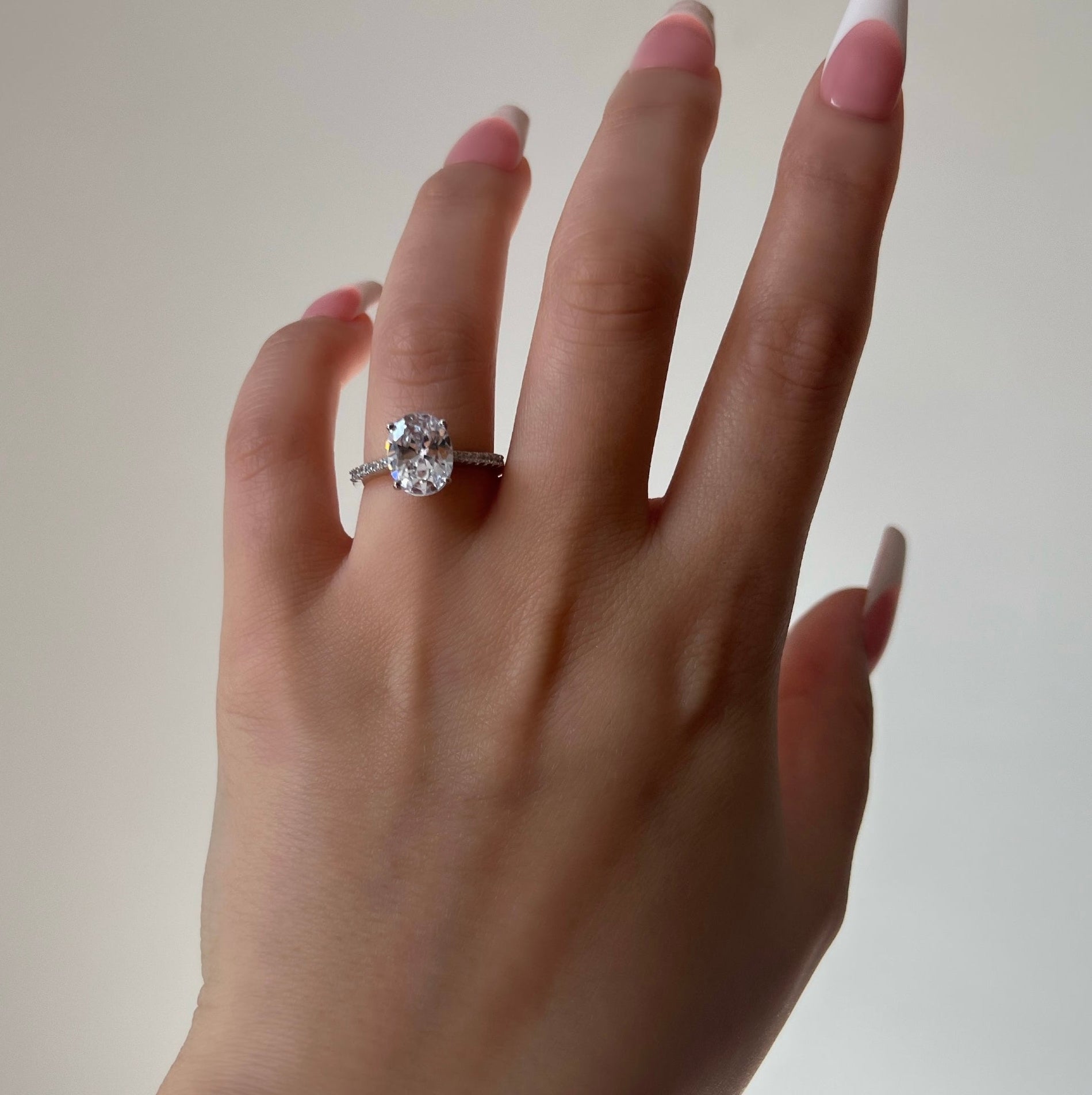 Anastasia Oval Cut Sterling Silver Ring- Silver