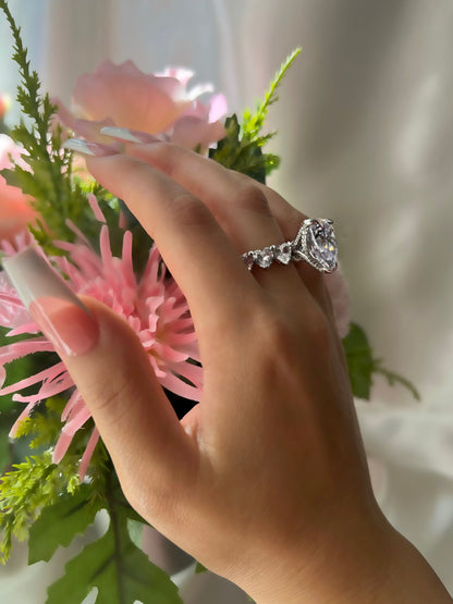 Queen Heart Cubic Zirconia Ring- Silver