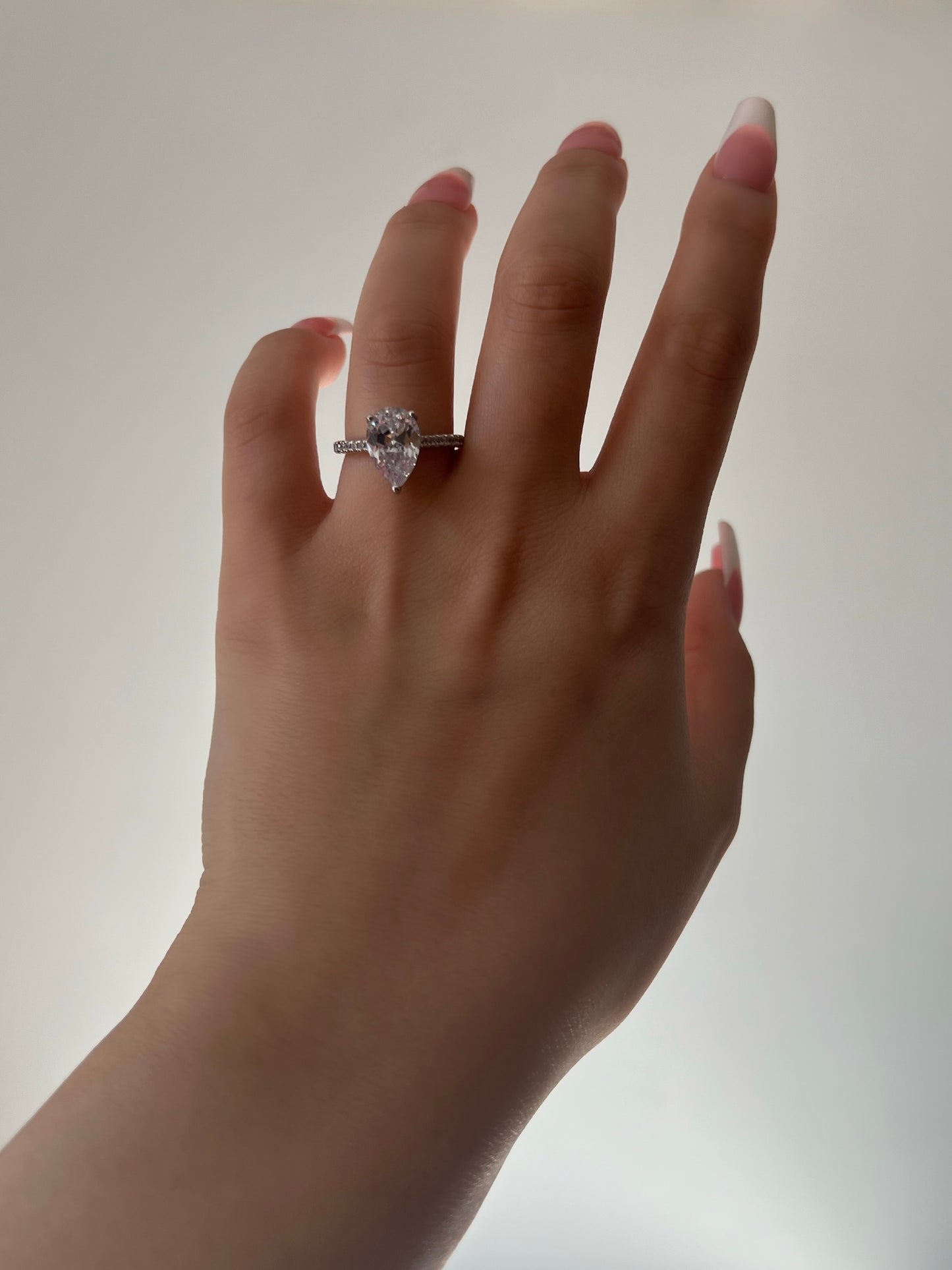 Seréna Pear Cut Sterling Silver Ring- Silver